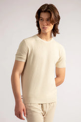 Crew Neck Textured T-Shirt